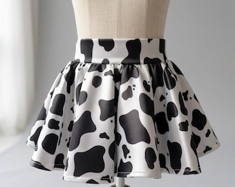 CowGirls Skirt with Matching Hair Bow | Handmade Cowgirl Birthday Outfit | Satin Twirl Skirt | Baby & Toddler Western Outfit
