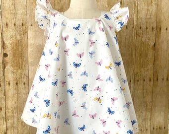 Handmade Butterfly Flutter Sleeve Dress: Baby Toddler Clothing