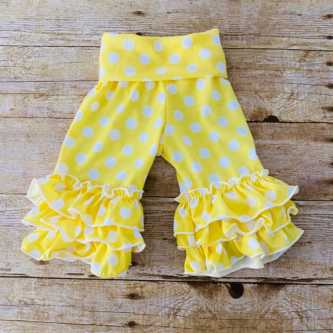 Ruffle Baby Pants Knit High Waisted Baby Flare Pants Adorable Ruffle
