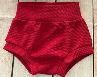 Burgundy High Waisted Baby Bummies | Baby Girl Skirted Bummies | light Purple Liverpool Bummies | Baby Summer Shorts | Baby Bloomers