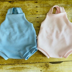 Handmade Baby Romper: Unisex Design, Easy Snap Straps