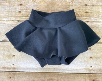 Black High Waisted Skirted Baby Bloomers | Diaper Cover