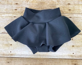 Black High Waisted Baby Bummies | Baby Girl Skirted Bummies | Liverpool Bummies | Baby Summer Shorts | Baby Bloomers