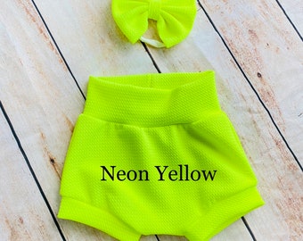 Neon High Waisted Baby Bummies | Baby Girl Skirted Bummies | Liverpool Bummies | Baby Summer Shorts | Baby Bloomers