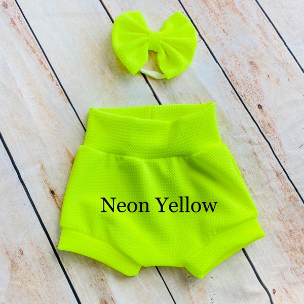 Neon High Waisted Baby Bummies | Baby Girl Skirted Bummies | Liverpool Bummies | Baby Summer Shorts | Baby Bloomers