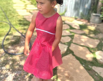Girls Twirl Dress | Sleeveless, Red Polka Dot