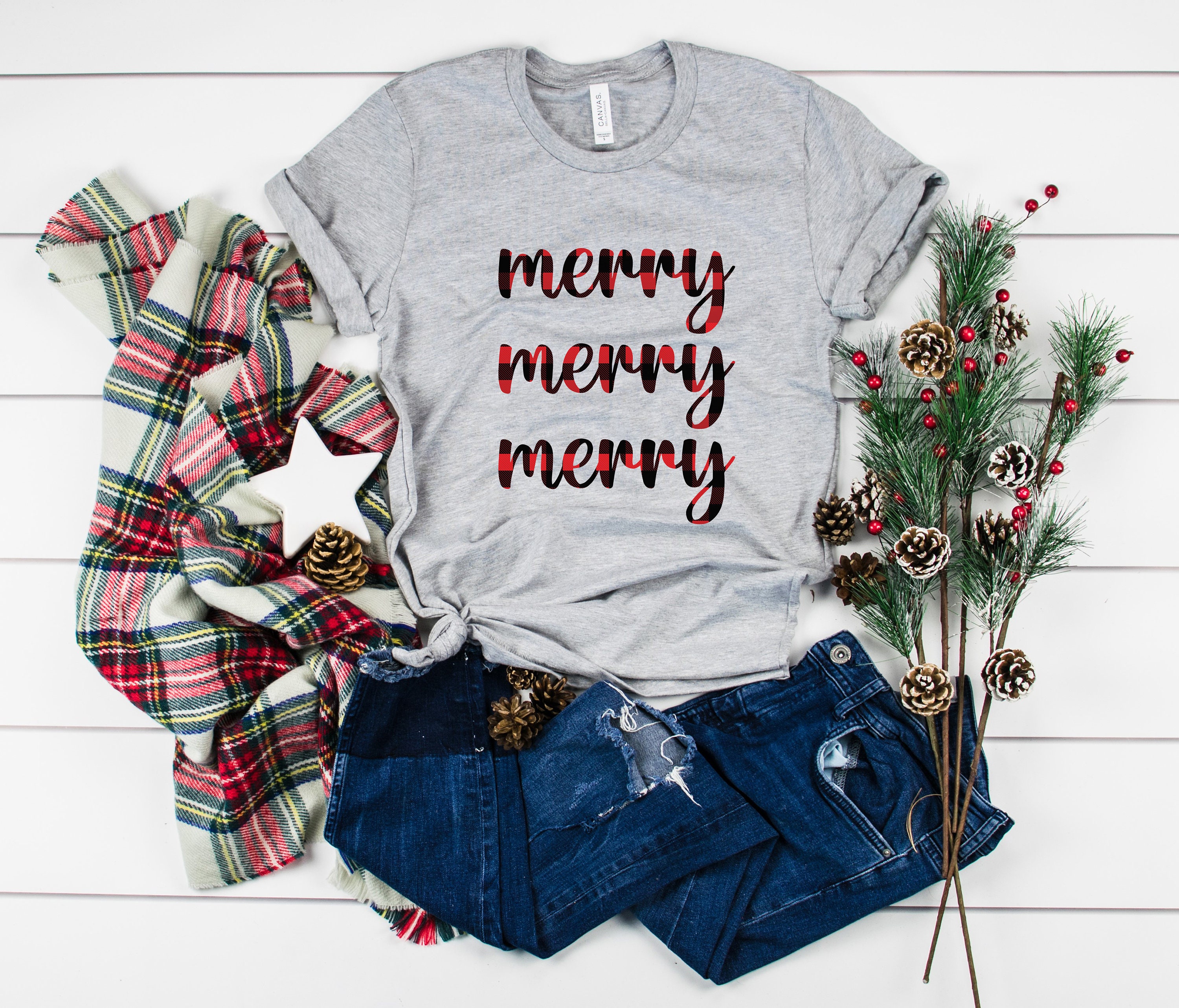 Merry Merry Merry Merry Christmas Shirt Christmas Shirts Etsy