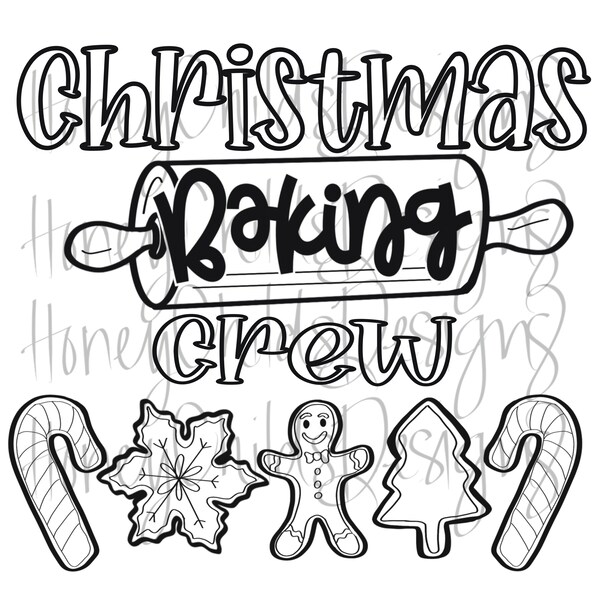 Christmas Baking Crew | black and white | PNG SUBLIMATION