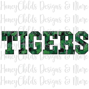 Tiger Block Camo grün und schwarz PNG SUBLIMATION