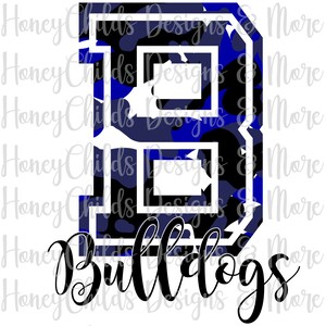 Bulldogs Camo PNG Sublimation