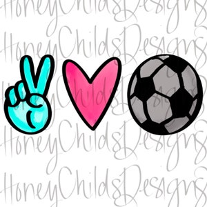 Peace Love Soccer PNG