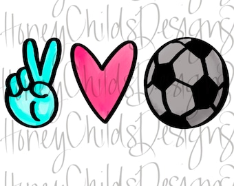 Peace Love Soccer PNG