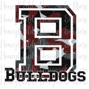 Bulldogs Camo Block PNG SUBLIMATION