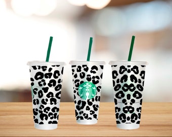 Venti sized reusable Starbucks Cold Cup - Leopard print