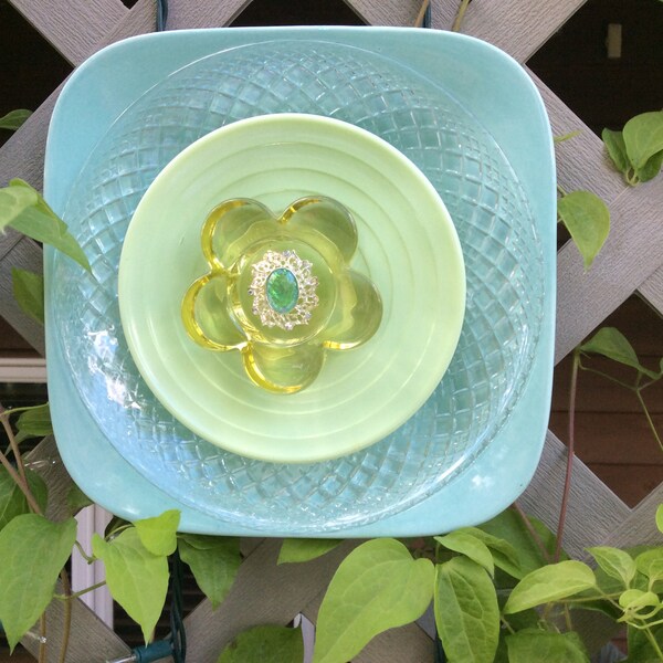 Glass Plate Flowers Etsy