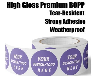 Labels on Roll Premium BOPP Round Labels  / Your Design Logo / Custom Stickers / Circle/ Square Wedding Birthday
