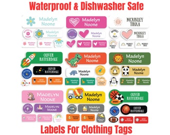 108 Waterproof Daycare Labels - Dishwasher Safe Stickers - Name Stickers - School Supply - Name Labels for Clothing Tags -Clothing Labels