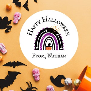 Halloween Stickers Candy Halloween Stickers Pumpkin Trick or Treat Stickers Happy Halloween Labels Treat Bag Stickers Trunk or Treat Bat