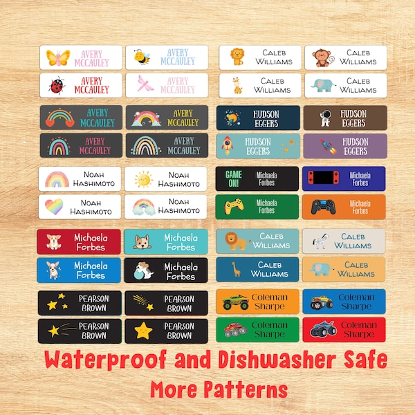 Custom Waterproof Daycare Labels- Dishwasher Safe - Preschool Labels -Name Stickers - School Supply Labels - Name Labels for School Supplies