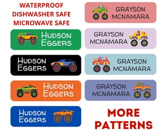 Boys Waterproof Daycare Labels - Dishwasher Safe -  Preschool Labels - Name Stickers -School Supply Labels - Name Labels for School Supplies