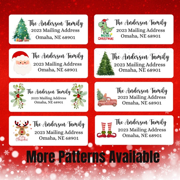 30 Christmas Return Address Labels, Holiday Return Address Labels, Return Address Stickers,Personalized Address Labels, Custom Address label