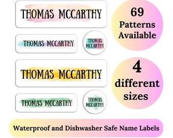 Custom Name Labels for Kids - Dishwasher Safe - Waterproof Labels - Personalized Name Labels - Labels for School Supplies - Name Stickers