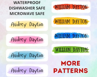 Waterproof Daycare Labels - Dishwasher Safe -  Preschool Labels - Name Stickers - School Supply Labels - Name Labels for School Supplies