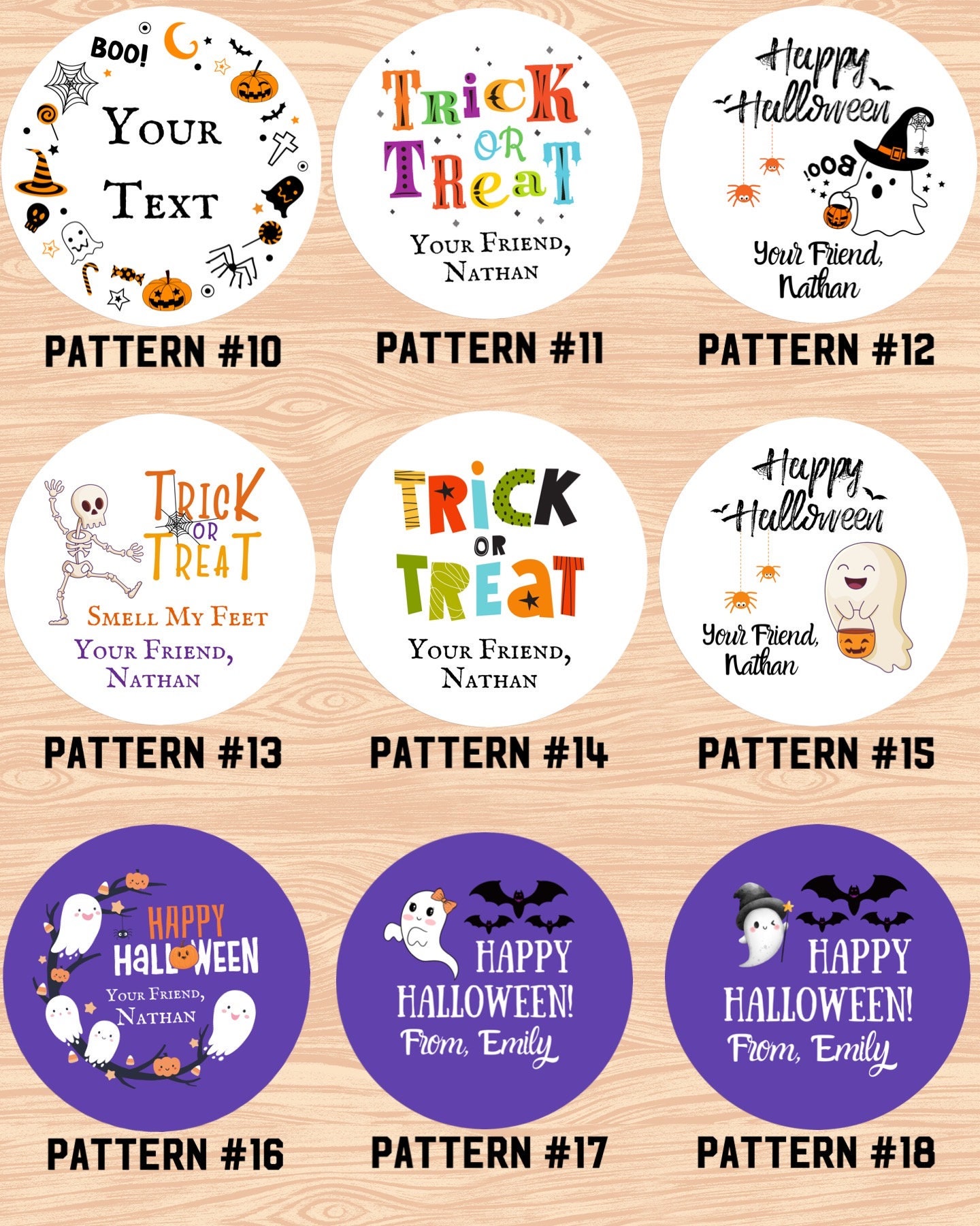 Halloween Stickers Candy Halloween Stickers Pumpkin Trick or Treat Stickers Happy Halloween Labels Treat Bag Stickers Trunk or Treat Bat