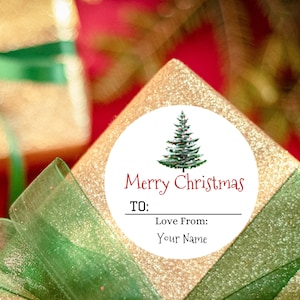 Benutzerdefinierte Feiertagsetiketten, personalisierte frohe Weihnachten Etiketten, Feiertagsgeschenkanhänger, von / zu Aufkleber, Feiertagsgeschenketikett / Weihnachtsbevorzugungsaufkleber
