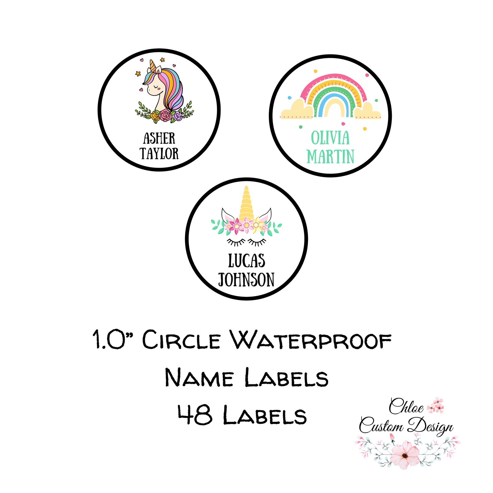 Girls Name Labels School Supply Stickers Daycare Labels | Etsy