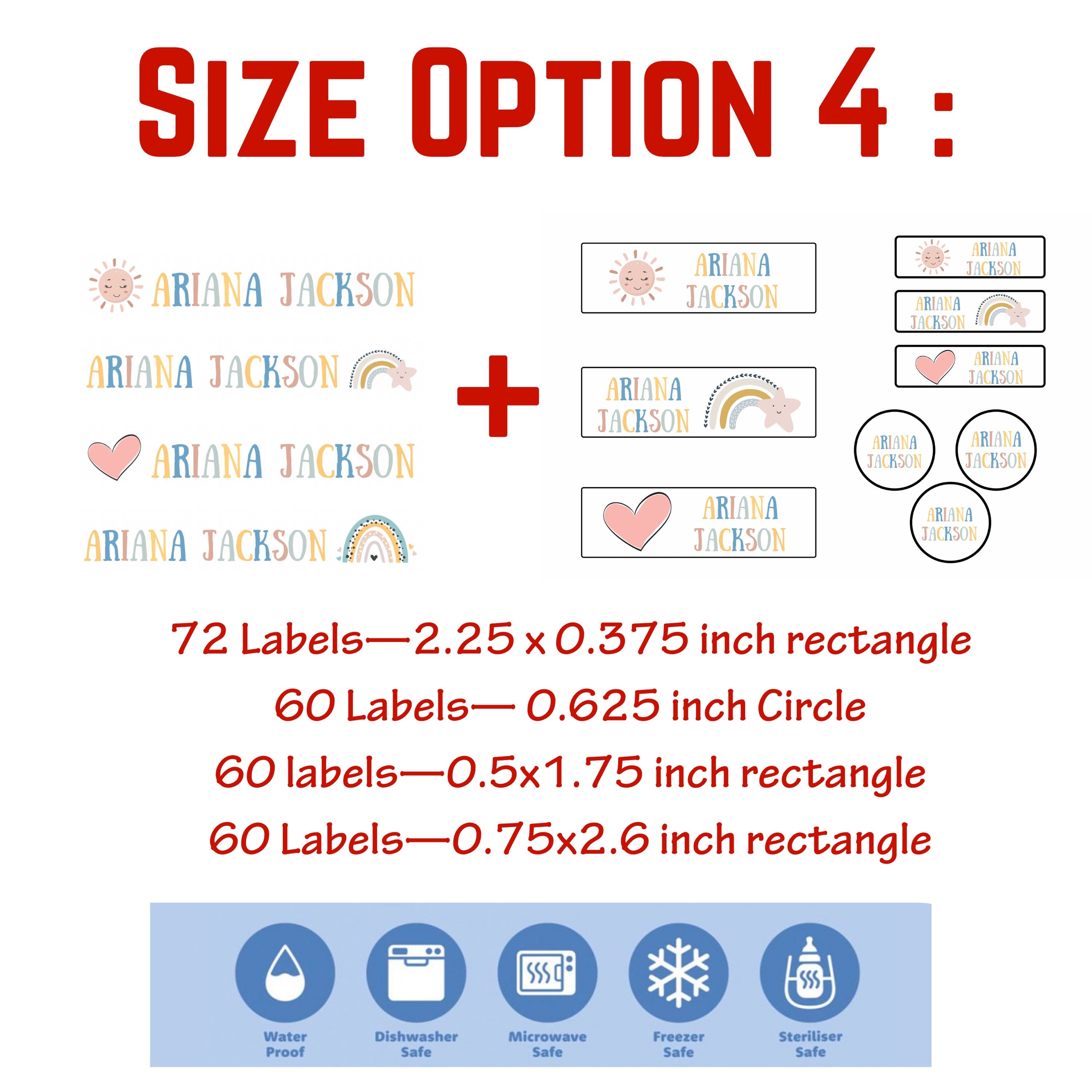 72 Skinny School Supply Labels - Dishwasher Safe - Waterproof Labels ...