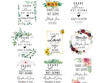 Hand Sanitizer Labels, Sanitizer Labels, Greenery Wedding Sanitizer Favor, Custom COVID Wedding Favor, Pocketbac