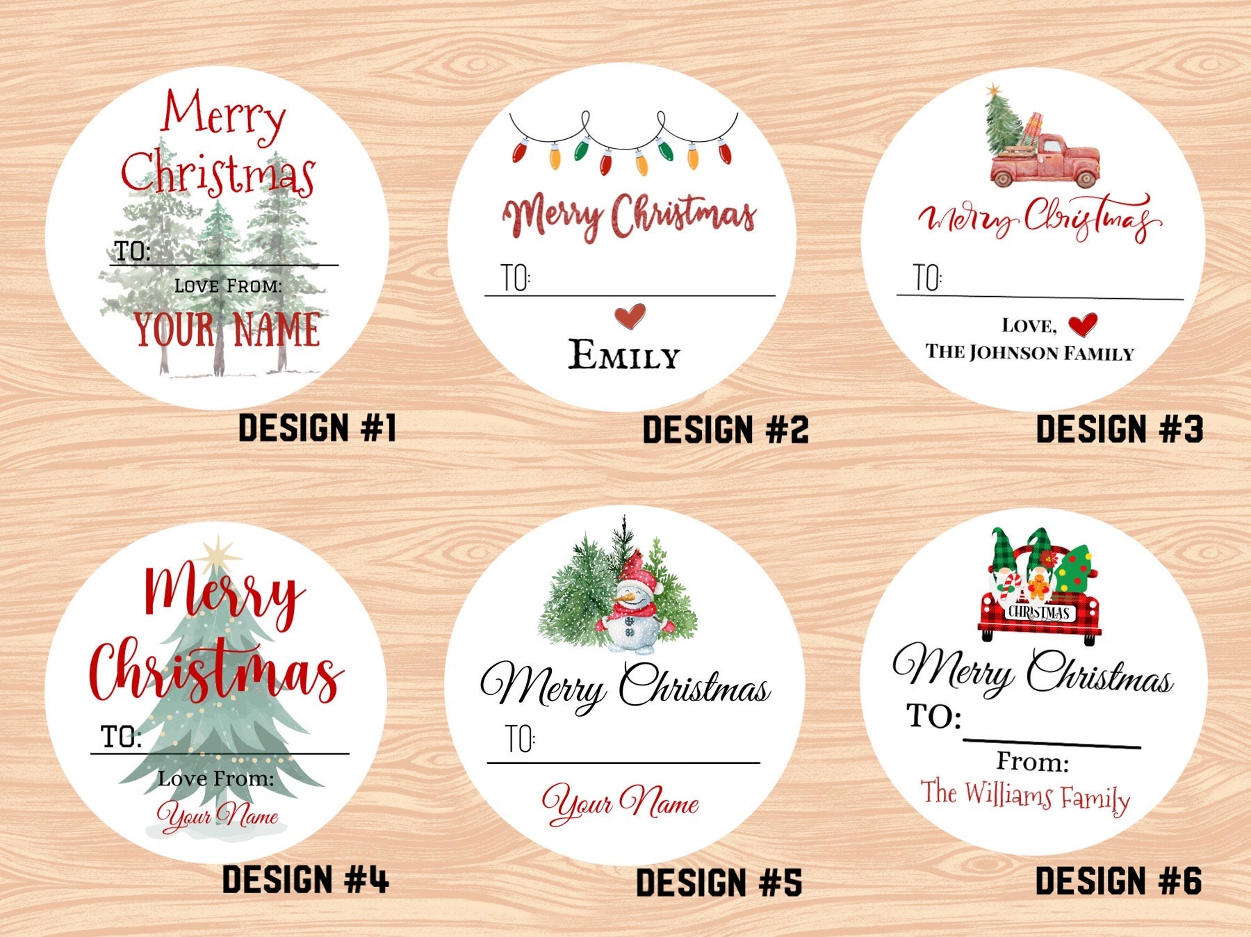 Custom Holiday Labels, Personalized Merry Christmas Labels, Holiday Gift Tags, To/From Sticker, Holiday Gift Label/ Christmas Favor Stickers