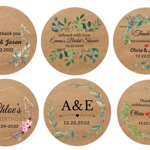 Kraft Paper Custom Stickers | Custom Labels | Circle Logo Labels | Wedding Stickers | Personalized Labels | Business | Event Stickers