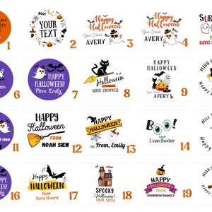 Halloween Stickers Candy Halloween Stickers Pumpkin Trick or Treat Stickers Happy Halloween Labels Treat Bag Stickers Trunk or Treat Bat
