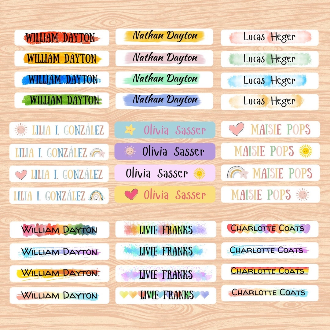 100 Pcs Personalized Labels for Kids Custom Name Labels Stickers Waterproof  for Water Bottles School Supplies