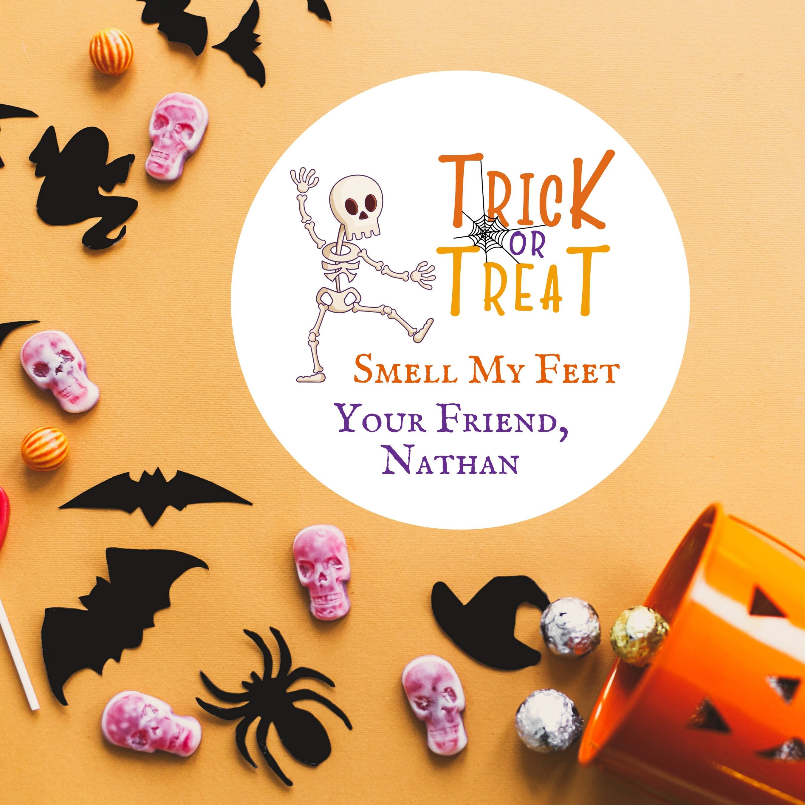 Halloween Stickers Candy Halloween Stickers Pumpkin Trick or Treat Stickers Happy Halloween Labels Treat Bag Stickers Trunk or Treat Bat