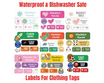 108 Waterproof Daycare Labels - Dishwasher Safe Stickers - Name Stickers - School Supply - Name Labels for Clothing Tags -Clothing Labels