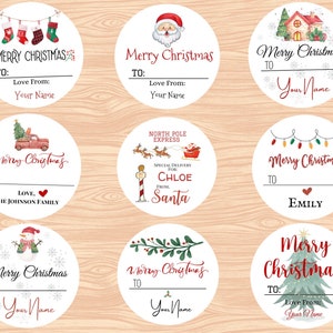 Custom Holiday Labels, Personalized Merry Christmas Labels, Holiday Gift Tags, To/From Sticker, Holiday Gift Label/ Christmas Favor Stickers