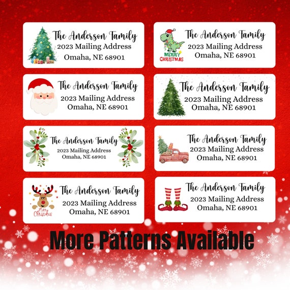 30 Personalized Address Labels - Christmas Cottages Design For Cards & Packages