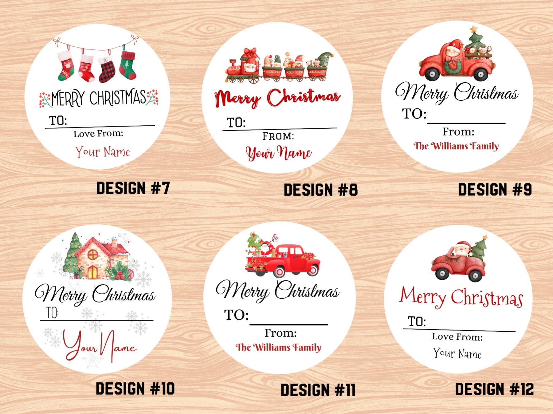Custom Holiday Labels, Personalized Merry Christmas Labels, Holiday Gift Tags, To/From Sticker, Holiday Gift Label/ Christmas Favor Stickers