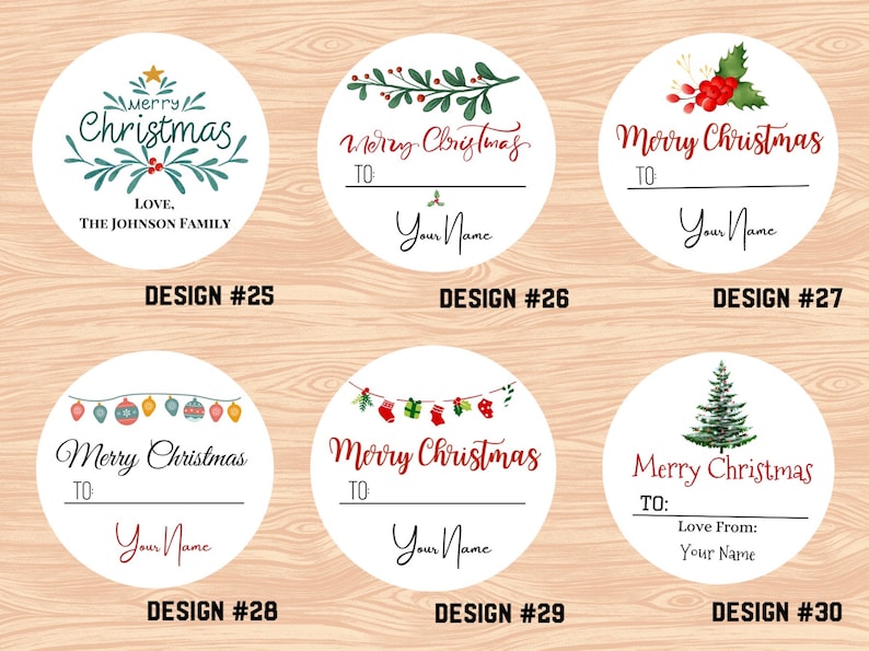 Custom Holiday Labels Personalized Merry Christmas Labels Etsy
