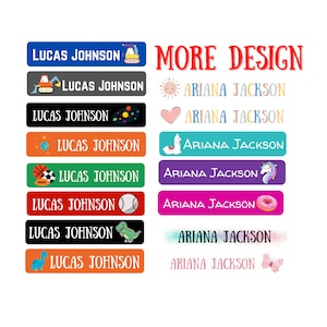 Kids Custom School Supply Labels -Dishwasher Safe - Waterproof Labels -Personalized Name Labels - Labels for School Supplies - Name Stickers