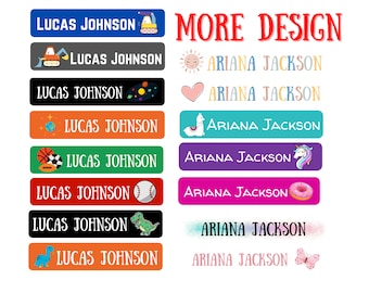 Kids Custom School Supply Labels -Dishwasher Safe - Waterproof Labels -Personalized Name Labels - Labels for School Supplies - Name Stickers