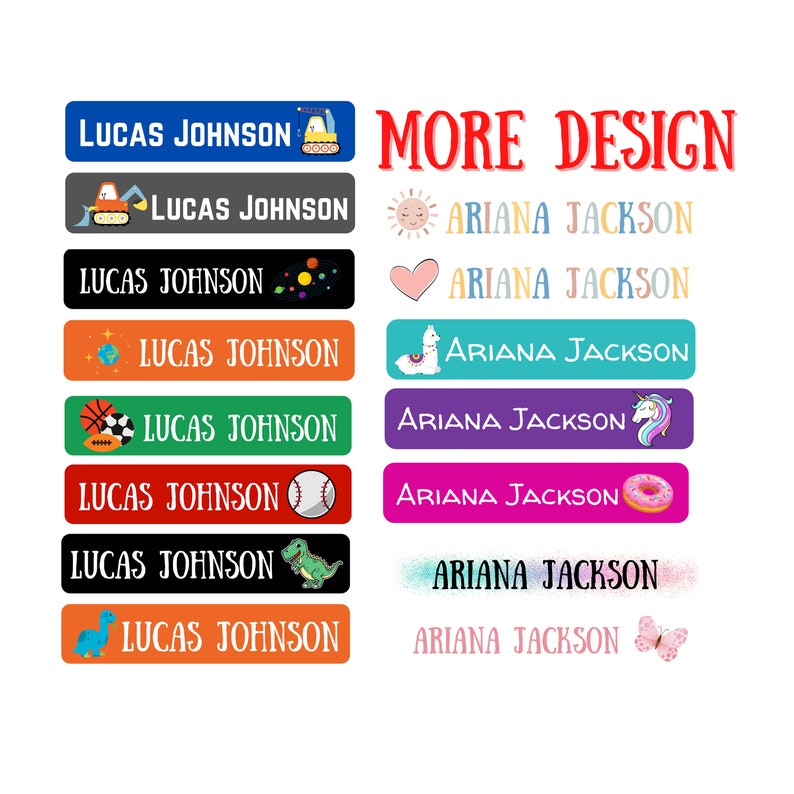 Kids Custom School Supply Labels -Dishwasher Safe - Waterproof Labels -Personalized Name Labels - Labels for School Supplies - Name Stickers 