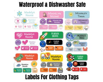 108 Waterproof Daycare Labels - Dishwasher Safe Stickers - Name Stickers - School Supply - Name Labels-Customized Labels- Daycare Labels