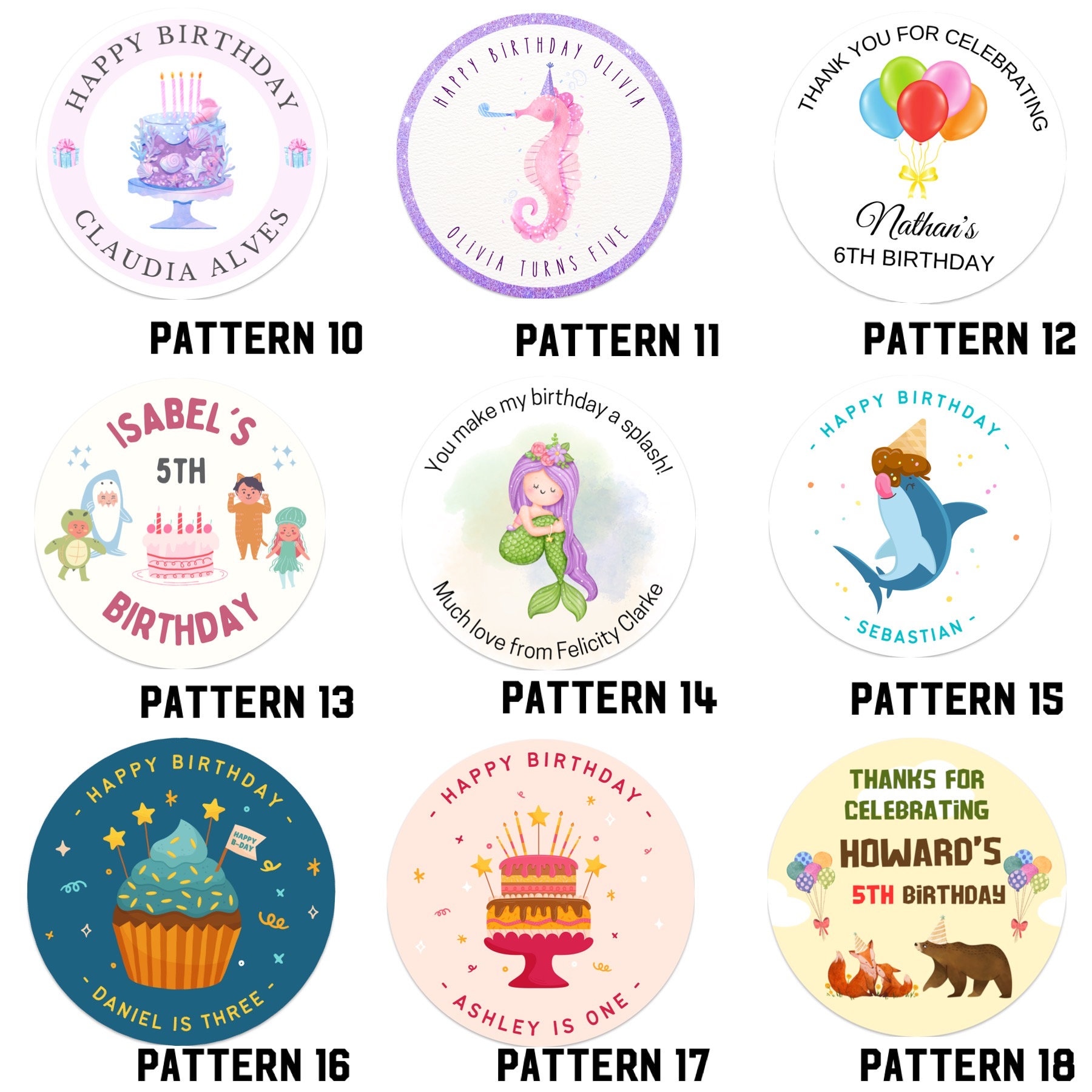 Custom Birthday Stickers | Custom Labels | Happy Birthday Labels ...