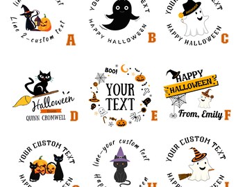 Pegatinas de Halloween caramelo Halloween pegatinas calabaza truco o tratar pegatinas feliz etiquetas de Halloween tratar bolsa pegatinas tronco o tratar el murciélago