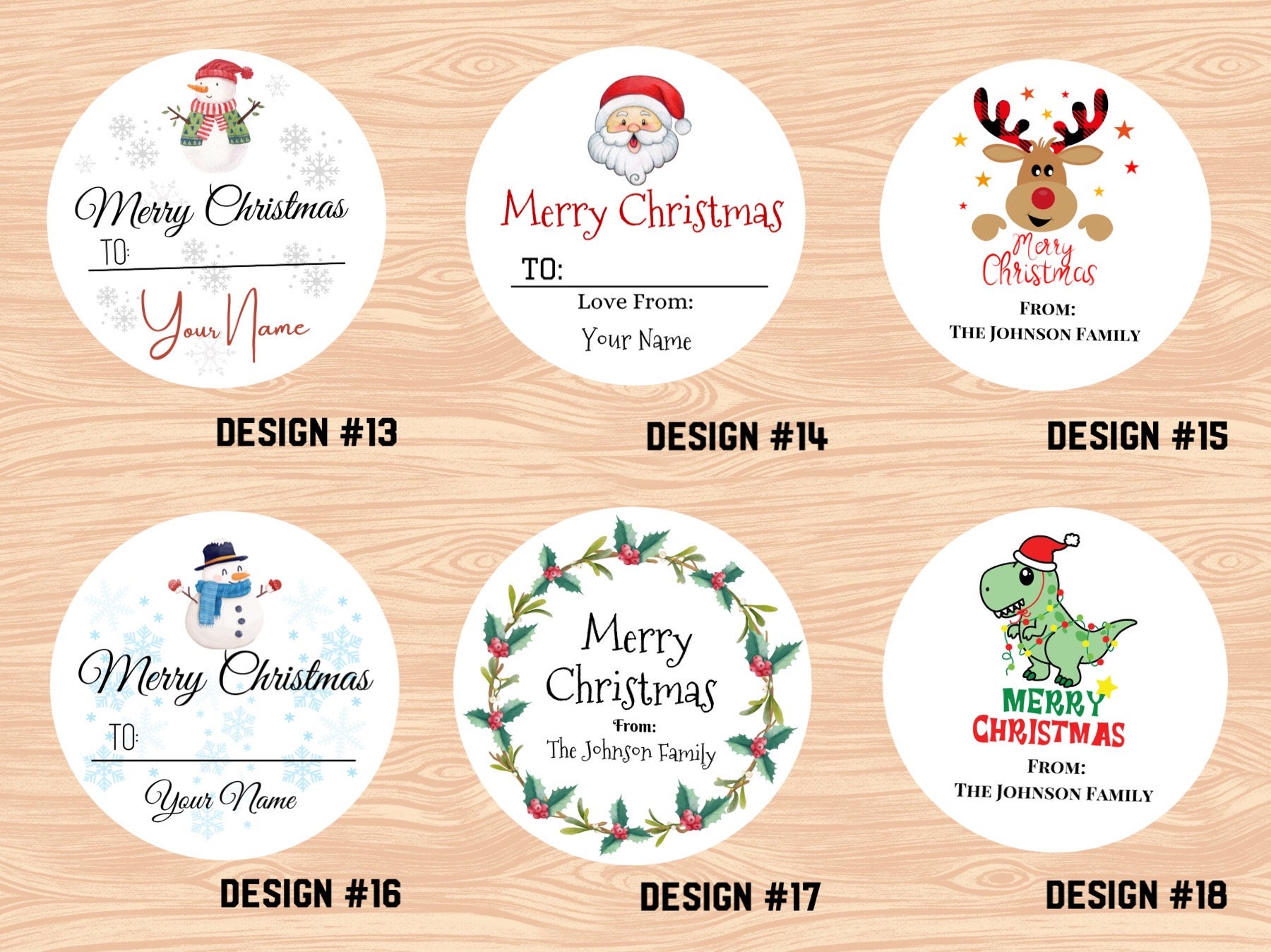 Custom Holiday Labels, Personalized Merry Christmas Labels, Holiday Gift Tags, To/From Sticker, Holiday Gift Label/ Christmas Favor Stickers