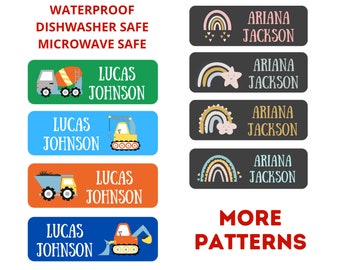 Waterproof Daycare Labels - Dishwasher Safe -  Preschool Labels - Name Stickers - School Supply Labels - Name Labels for School Supplies